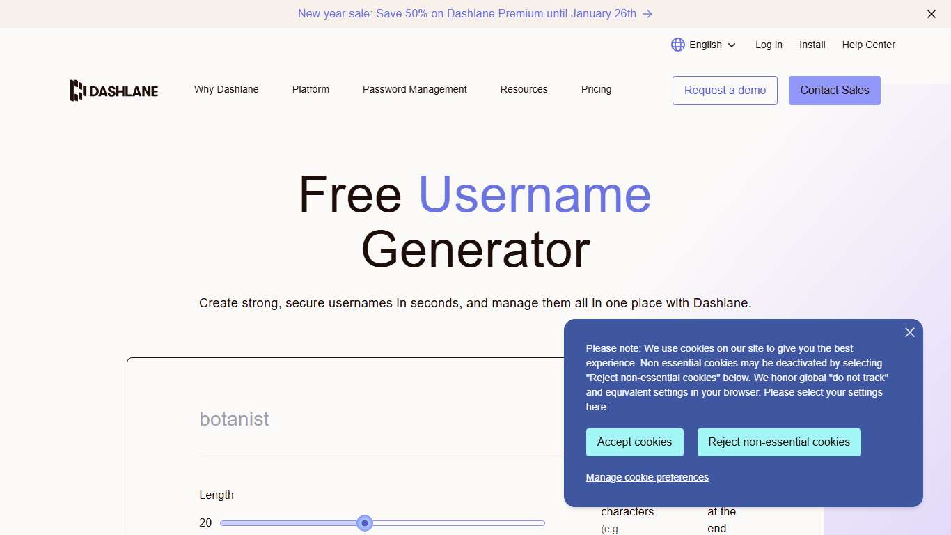 Username Generator Dashlane
