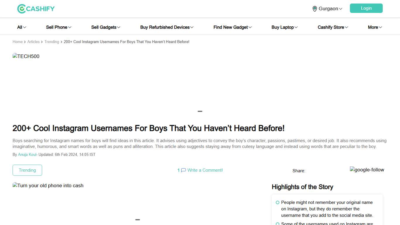 200+ Cool Instagram Usernames For Boys That You Haven’t Heard Before! Cashify Blog